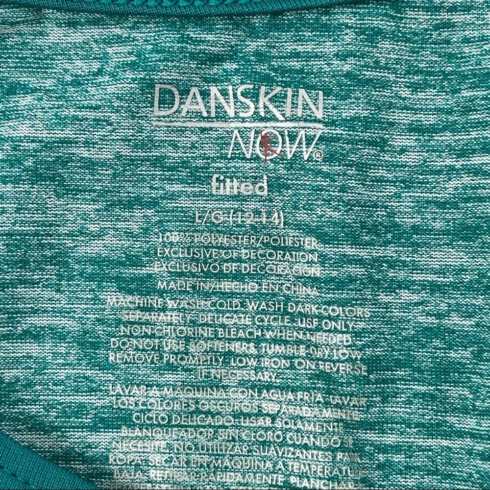 Danskin Now Athletic Shirt Womens Large 12-14 Green Long Sleeve - Picture 2 of 8